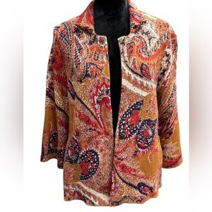 Moth by Anthropologie Intarsia Blazer Cardigan Sweater Size Small